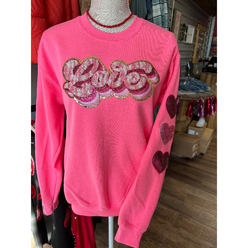 Love Chenille Patch Sweatshirt (S-XL)