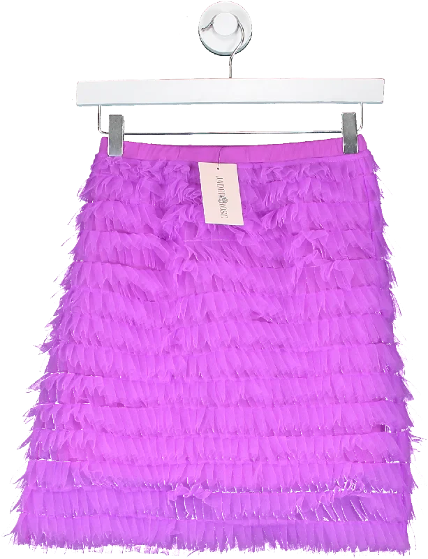 Jaded Rose Purple Ruffle Mesh Mini Skirt UK 6