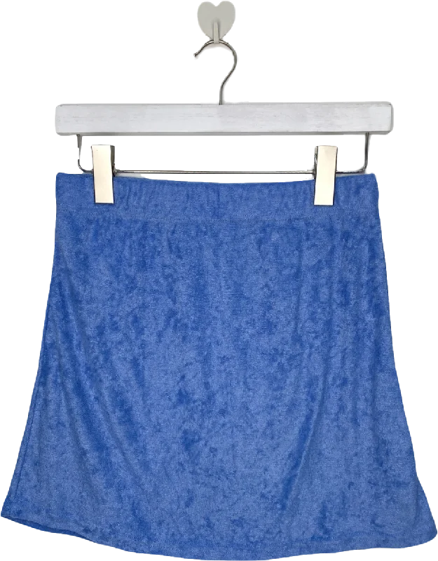 Princess Polly Blue Towelling Mini Skirt UK 10