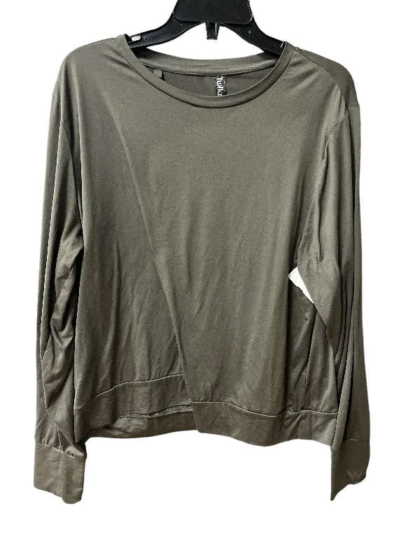 Athletic Top Long Sleeve Crewneck By Lukka In Green, Size: Xl