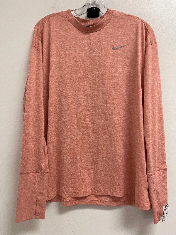 Athletic Top Long Sleeve Crewneck By Nike Apparel In Orange, Size: Xl