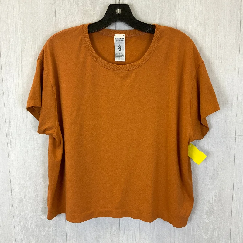 Athletic Top Short Sleeve By Athleta In Orange, Size: Xl