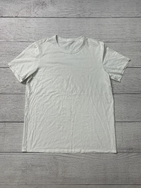 Athletic Top Short Sleeve By Lululemon In White, Size: L