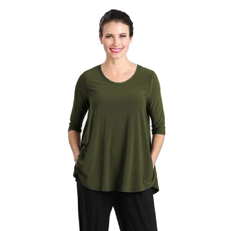 IC Collection Solid High-Low Top in Olive - 6899T-OLV