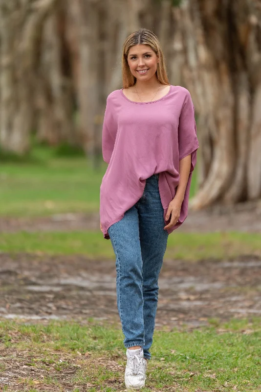 Katie Drape Top Mauve