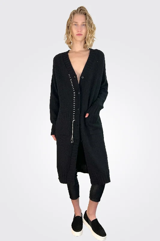 Long Boxy Cardigan - Black