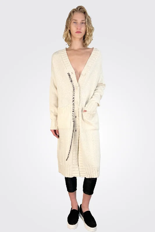 Long Boxy Cardigan - Natural