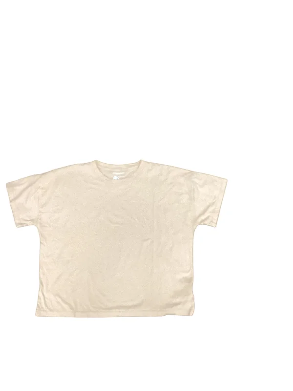 Top Short Sleeve Basic By Christian Siriano In Beige, Size: Xl