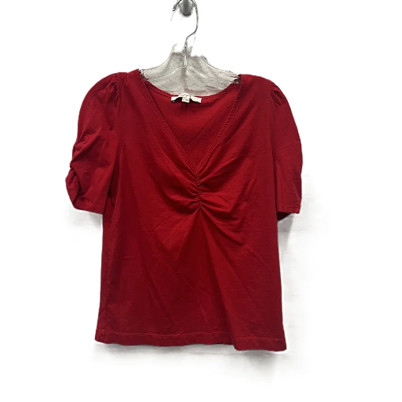 Top Short Sleeve By Loft In Red, Size: M