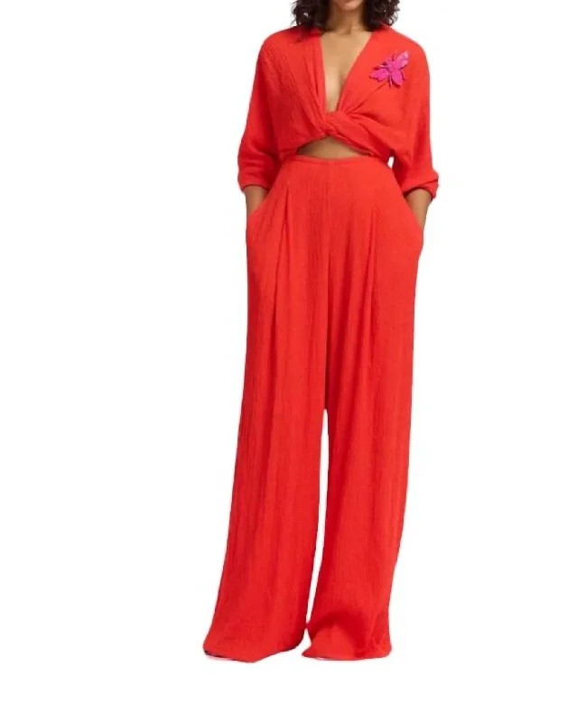 Forty Flowy Jumpsuit In Chilli Pepper