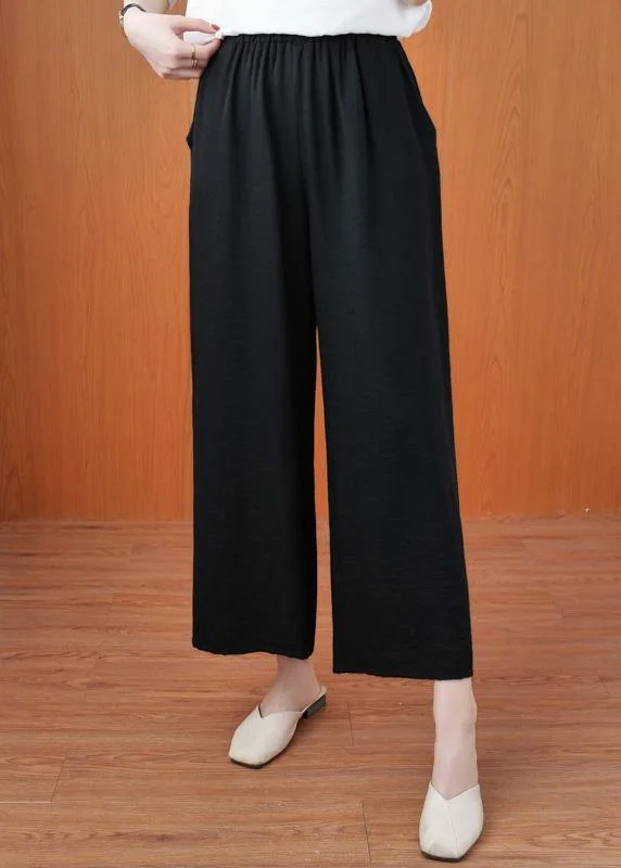 Loose Spring Wide Leg Pants Unique Black Fashion Women Pants