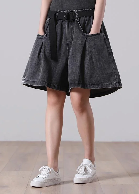 Natural Black,Pockets Denim hot Summer Pants