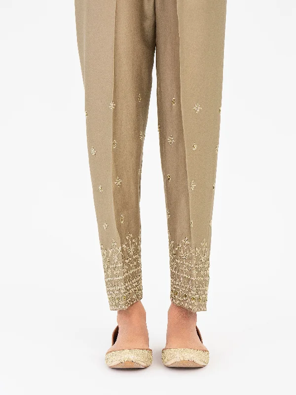 Embroidered Satin Trouser(Pret)