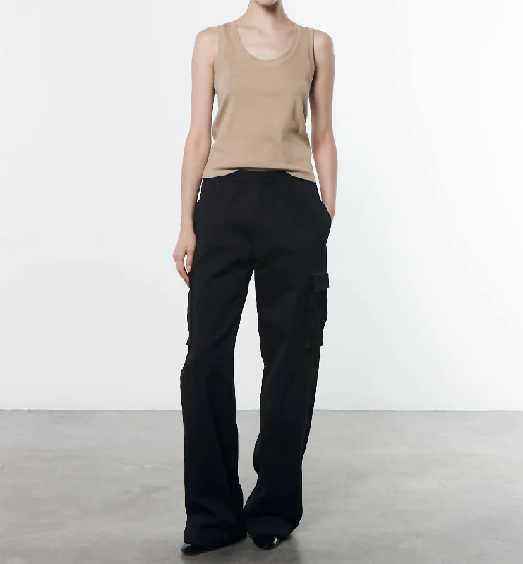 Soft Touch Cargo Pant In Black