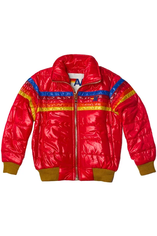 5 STRIPE KIDS TRAVELER JACKET - CHERRY GLOSSY