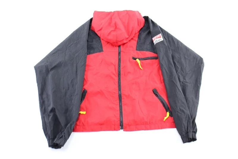 90's Marlboro Logo Patch Black & Red Windbreaker Jacket