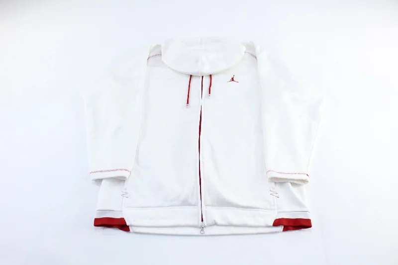 Air Jordan Embroidered Logo White & Red Zip Up Jacket