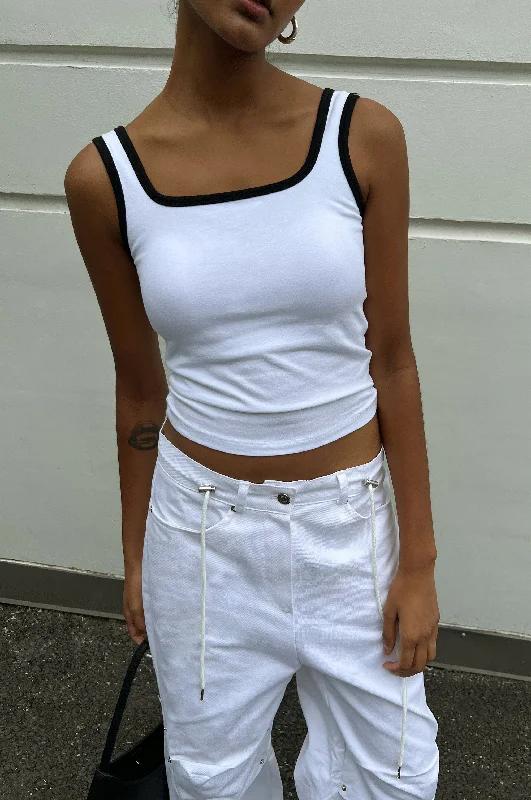 CONTRAST TRIM CROPPED TANK