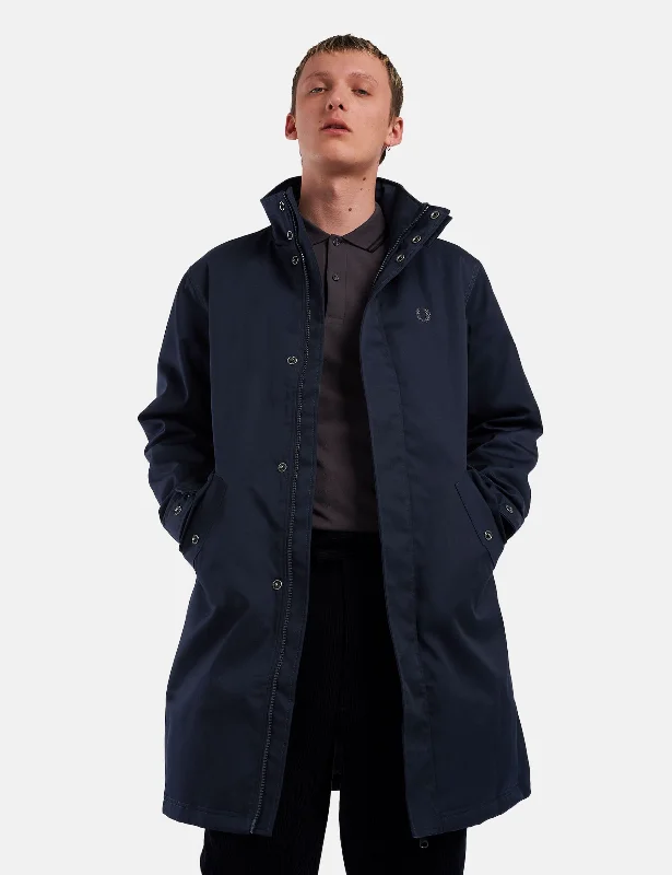 Fred Perry Funnel Neck Parka - Navy Blue