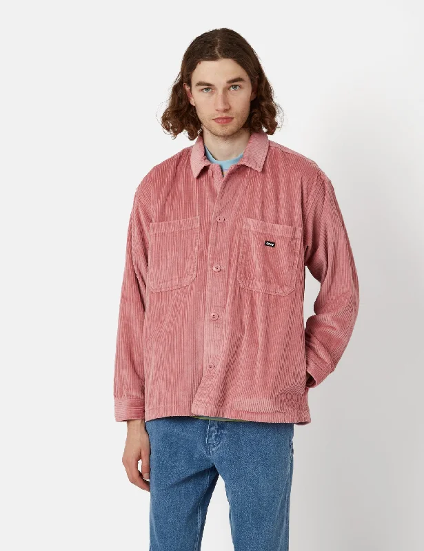 OBEY Monte Shirt Jacket (Cord) - Vintage Pink