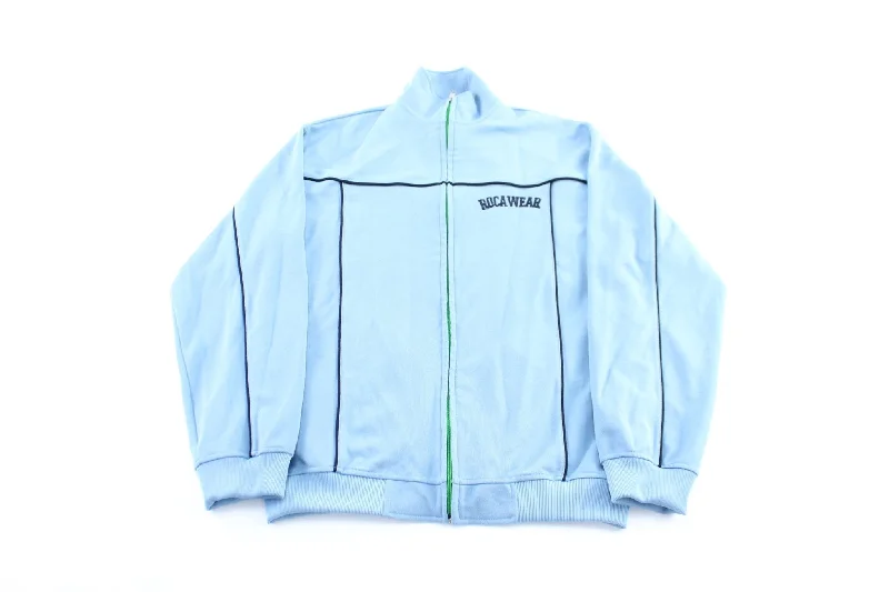 Rocawear Embroidered Light Blue Track Zip Up Jacket