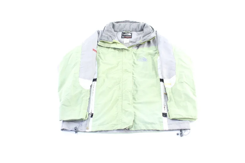 The North Face Embroidered Logo Light Green, Grey, & White Zip Up Jacket