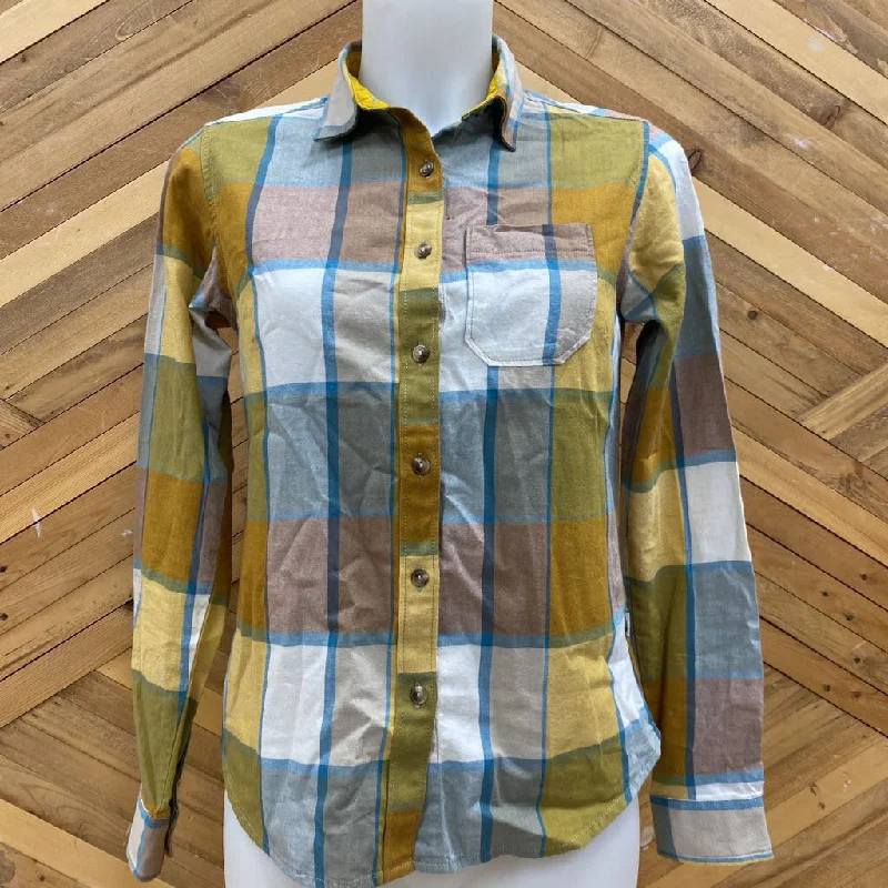 The North Face - Women's Flannel Shirt - MSRP $105: Yellow/White/Blue-women-SM