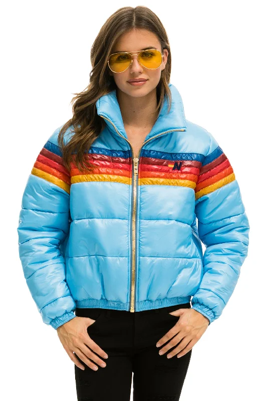 5 STRIPE LUXE APRES PUFFER JACKET - GLOSSY SKY