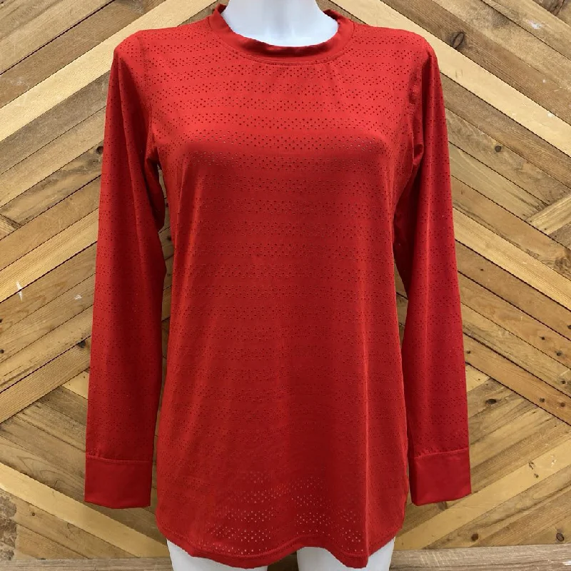 Zyia Active - Women's L/S Mesh Shirt - MSRP $55: Red-women-MD