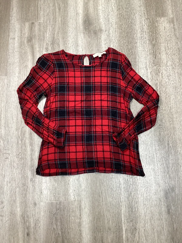 Blouse Long Sleeve By Loft In Red, Size: S