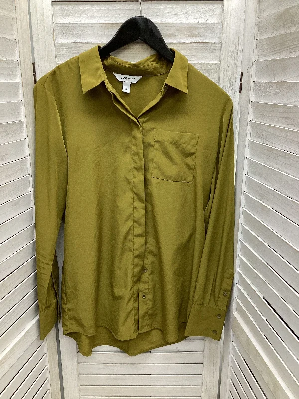 Blouse Long Sleeve By Nine West In Green, Size: S