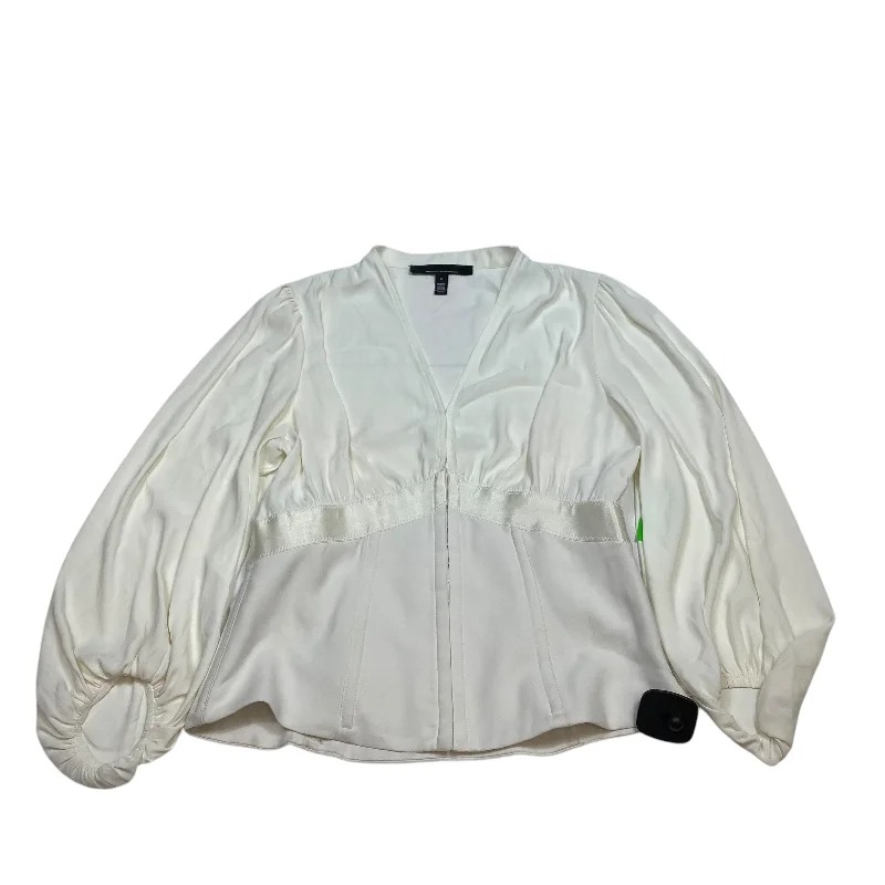 Blouse Long Sleeve By White House Black Market In Cream, Size: S