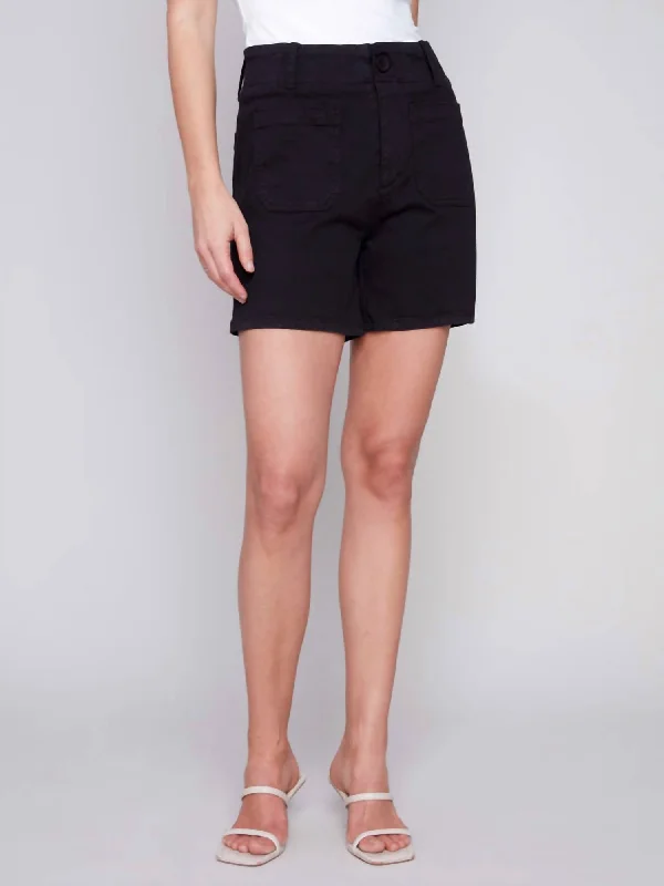 Patch Pocket Shorts In Black