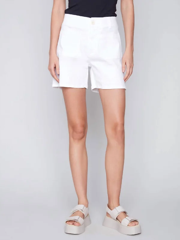 Patch Pocket Shorts In White