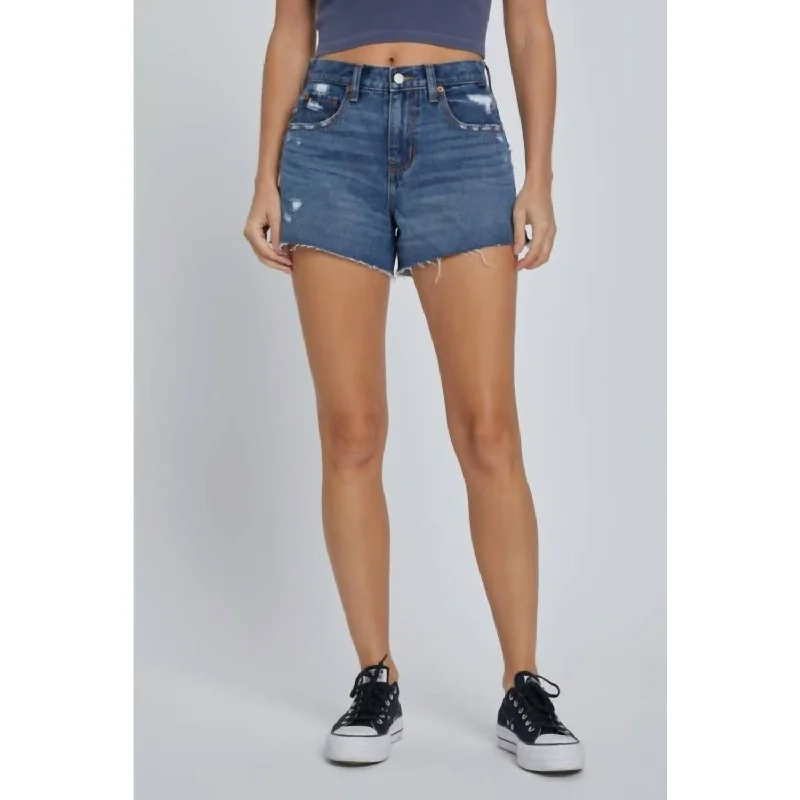 Summer Heat Jean Shorts In Dark Denim