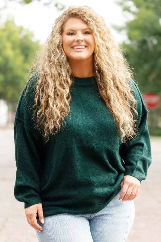 Too Comfy Sweater, Heather Hunter Green